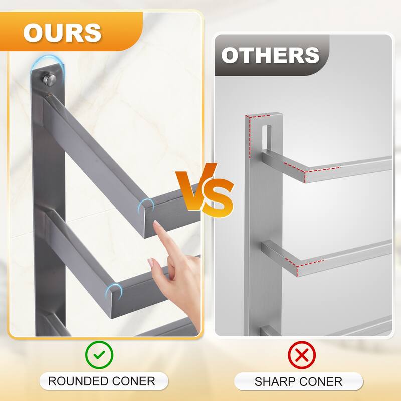 WOWOW Modern Wall-Mounted Stainless Steel Tiered Three-Tier Towel Rack