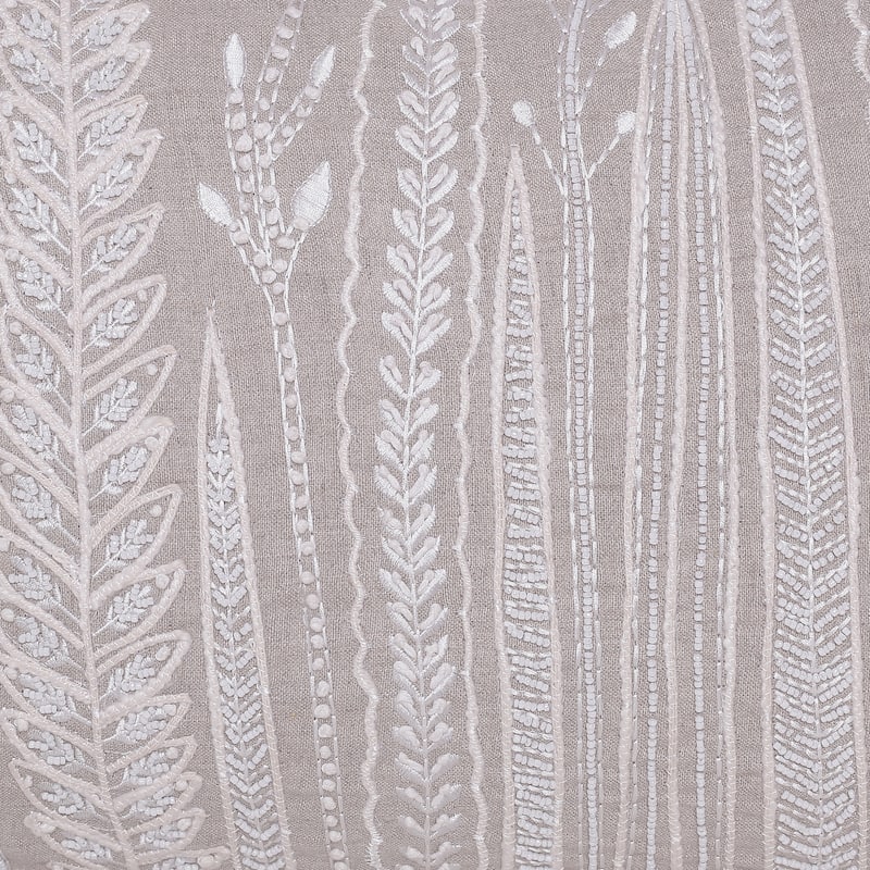 Sevita Hand-Woven Natural/Cream Floral Linen Throw Pillow, 16" x 24"
