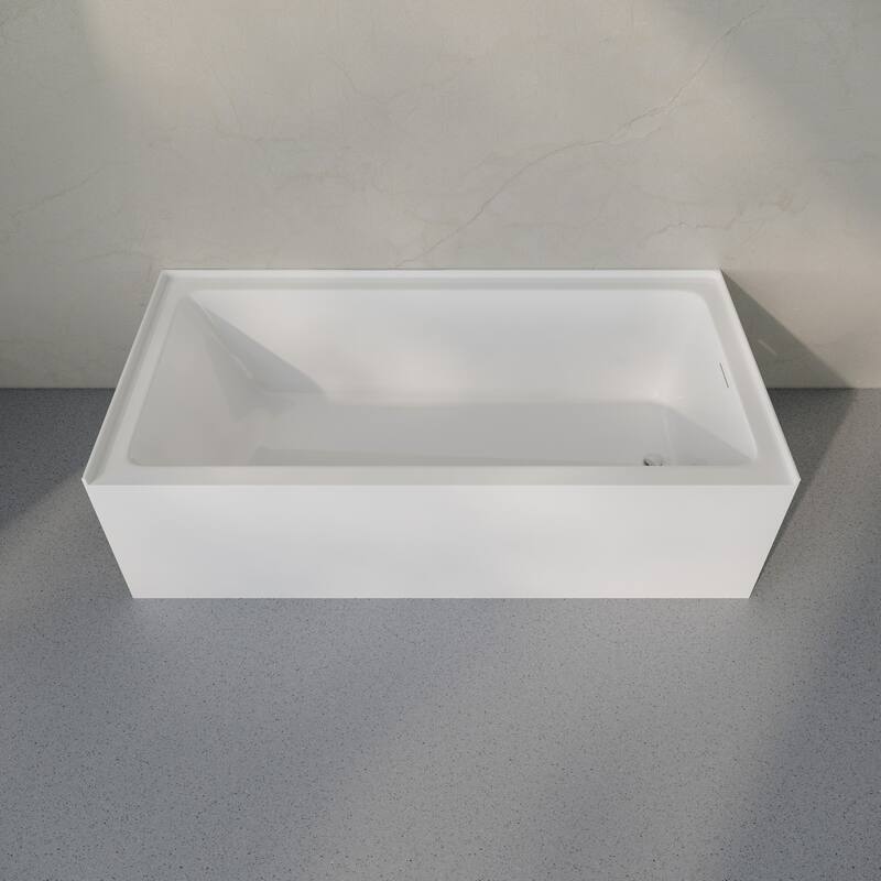 Voltaire 72 X 32 Skirted Right Drain Soaking Alcove Bathtub In Glossy White, Drain Included