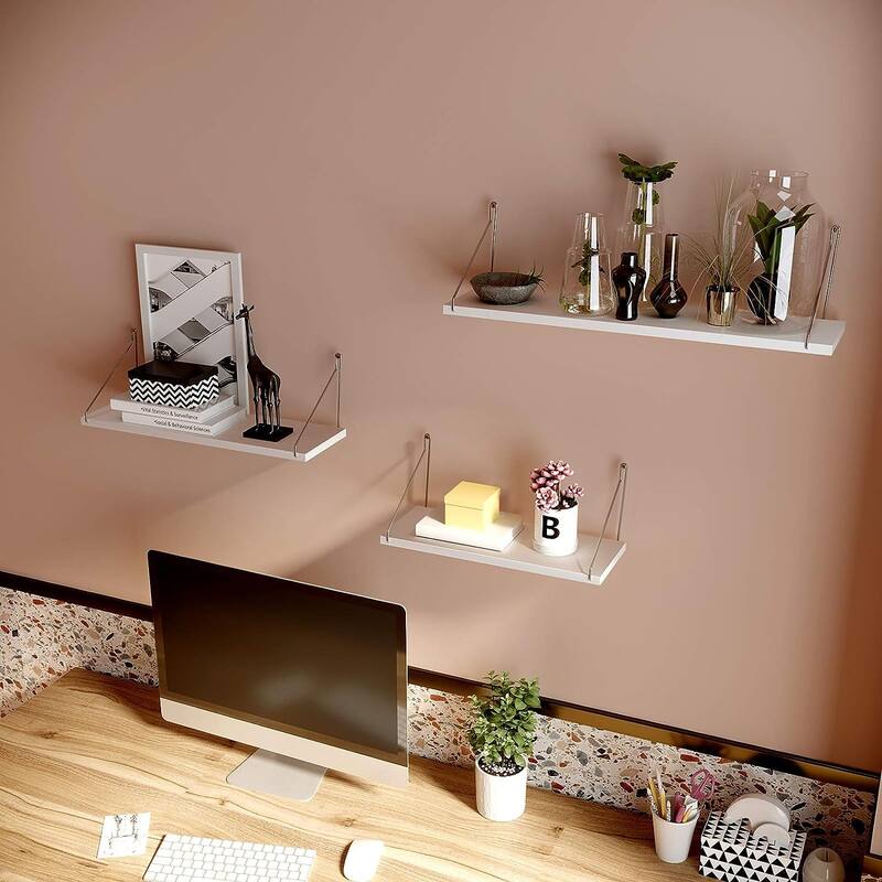 Floating Shelves Decorative Shelves for Bedroom, Living Room, Kitchen and Hallway, Per Shelf up to 15kg Load Capacity