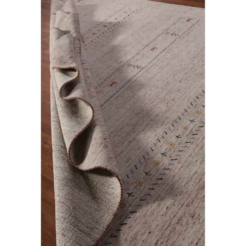 Hand Knotted Oriental 100% Wool Carpet Tribal Animal Pictorial Pink Gabbeh Area Rug - 11' 5'' X 8' 9''