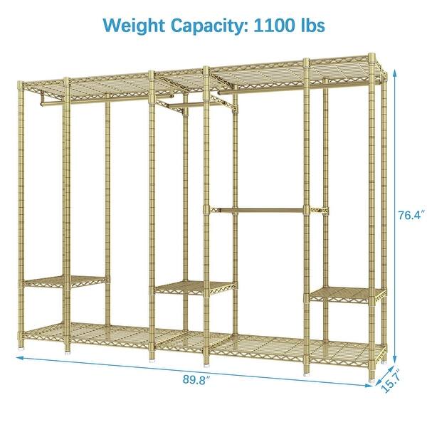 Extra Large Portable Closet Rack Bedroom Armoire Freestanding Wardrobe ...