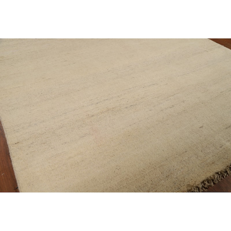 Solid Gabbeh Modern Accent Rug Handmade Nursery Wool Carpet - 3'10"x 5'11"