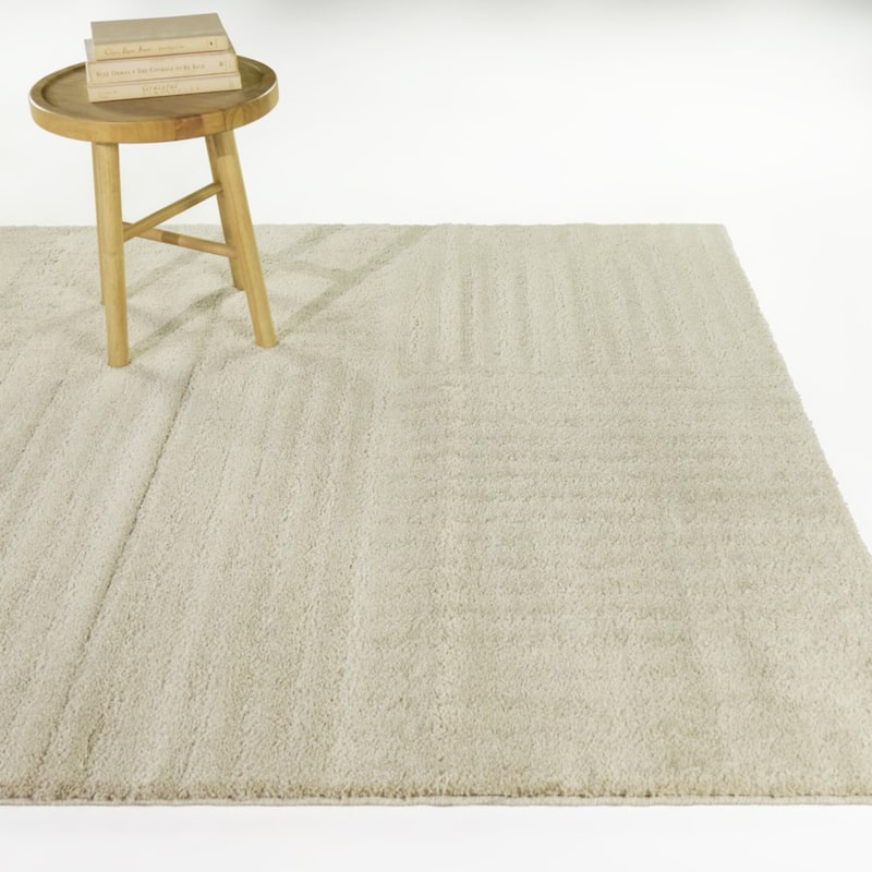 Bysshe Blocked Stripes Area Rug - Beige - 5'3" x 7'