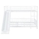 preview thumbnail 26 of 70, Metal Bunk Bed with Slide and Door, Twin Over Twin/Full Over Full Low Bunk Bedframe with Fence Guardrails and Ladder for 2 Kids