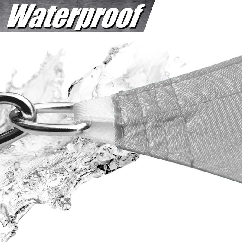 ColourTreeUSA Triangle Waterproof Sun Shade Sail HDPE Mesh Fabric Screen Canopy UV Block 220 GSM