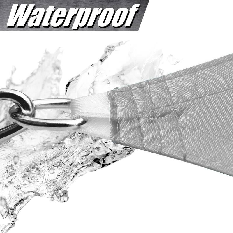 ColourTreeUSA Waterproof Triangle Sun Shade Sail w/Hardware Installation Kit + Cable Ropes UV Block 220 GSM