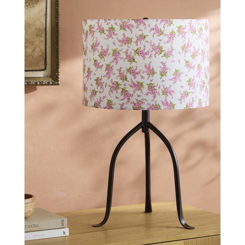 Livabliss Floriva Traditional Accent Table Lamp - 25"H x 15"W x 15"D - Pink