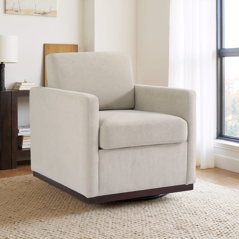 Modern Upholstered Swivel Accent Arm Chair - Sand