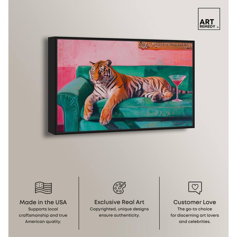Lounging Tiger Canvas by Art Remedy