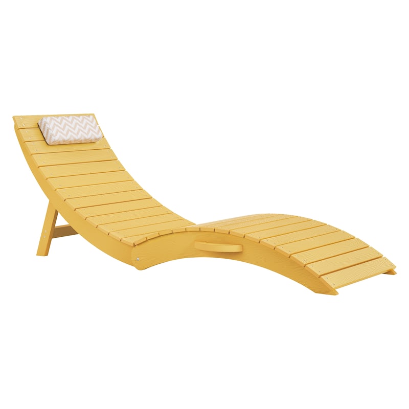 Folding HDPS Plastic Outdoor Pool Chaise Lounges Lounge Chair Outdoor with Headrest Cushions