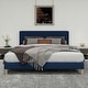 preview thumbnail 54 of 91, Caxkun Upholstered Platform Bed Frame with Wingback headboard