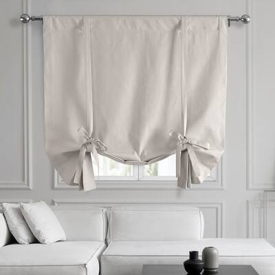 Exclusive Fabrics Dune Textured Solid Cotton Tie-Up Window Shade (1 Panel)