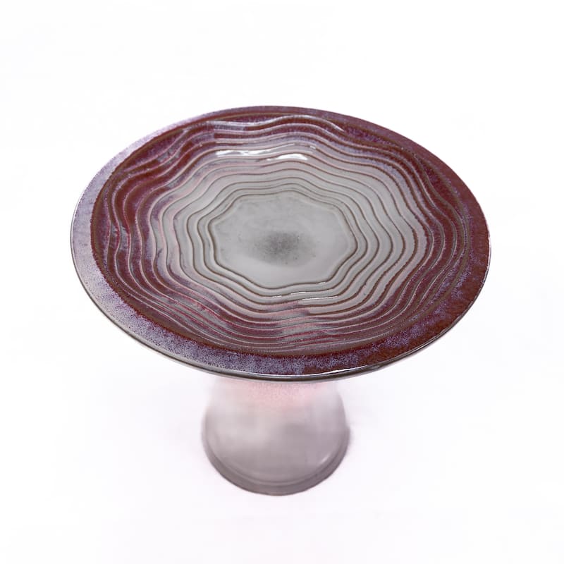 Blush Pink & White Ceramic Birdbath Set of 2 - 18 Inch Weather-Resistant Garden Decor