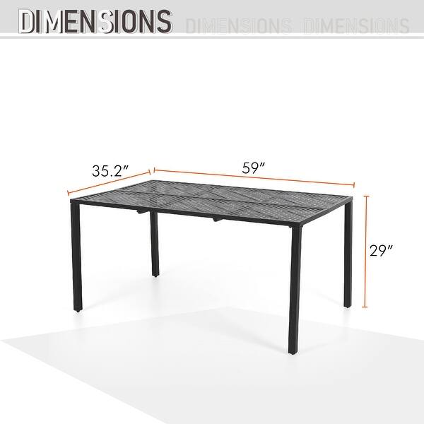 7Piece Patio Dining Sets , 6 Textilene Fixed Chairs and 1 Rectangular