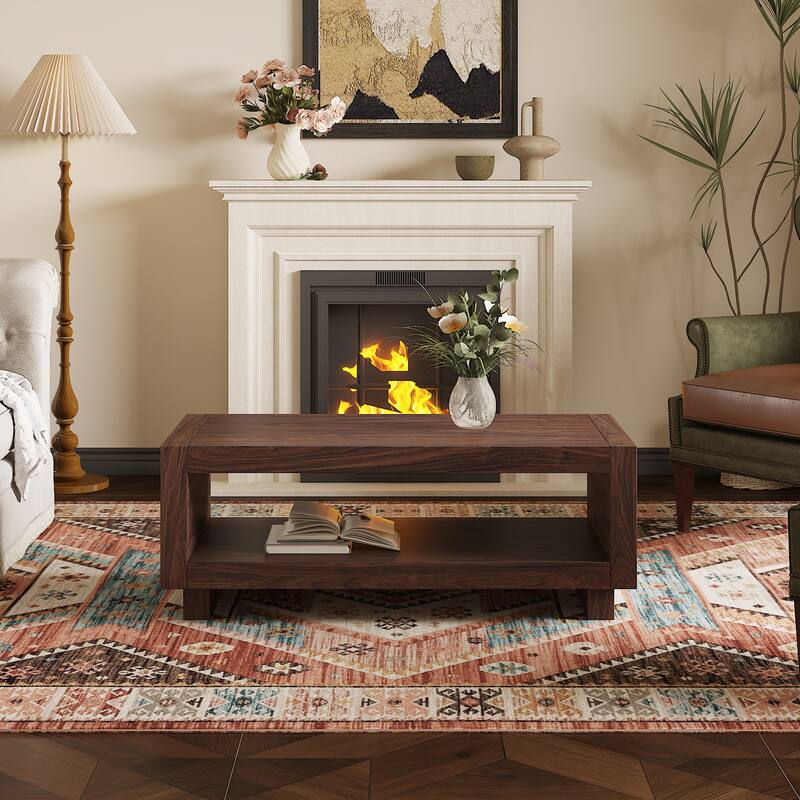 Modern Minimalist MDF Rectangular Coffee Table, 47.2*23.6*18 Inches