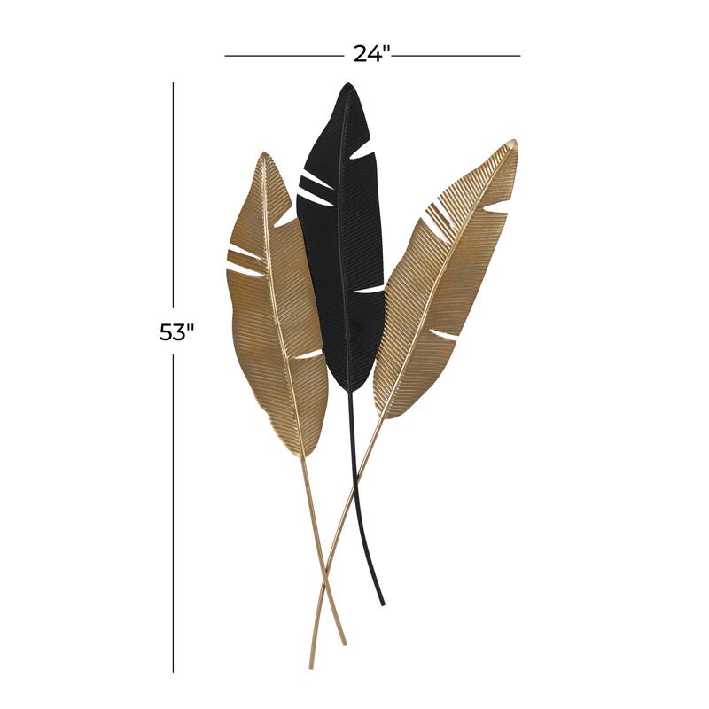 Metal Leaf Wall Decor - Gold - Roche River Decor