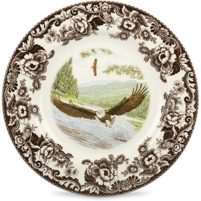 Spode Woodland Dinner Plate Birds Motif - 10.5 - Bald Eagle