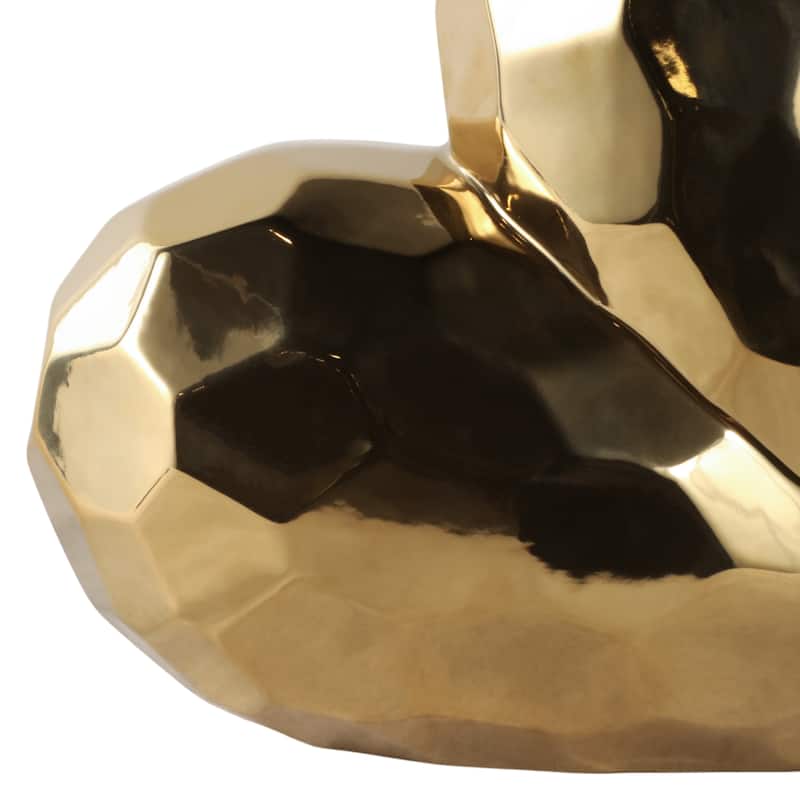 Modern Stone Ceramic Geometric Heart Sculpture