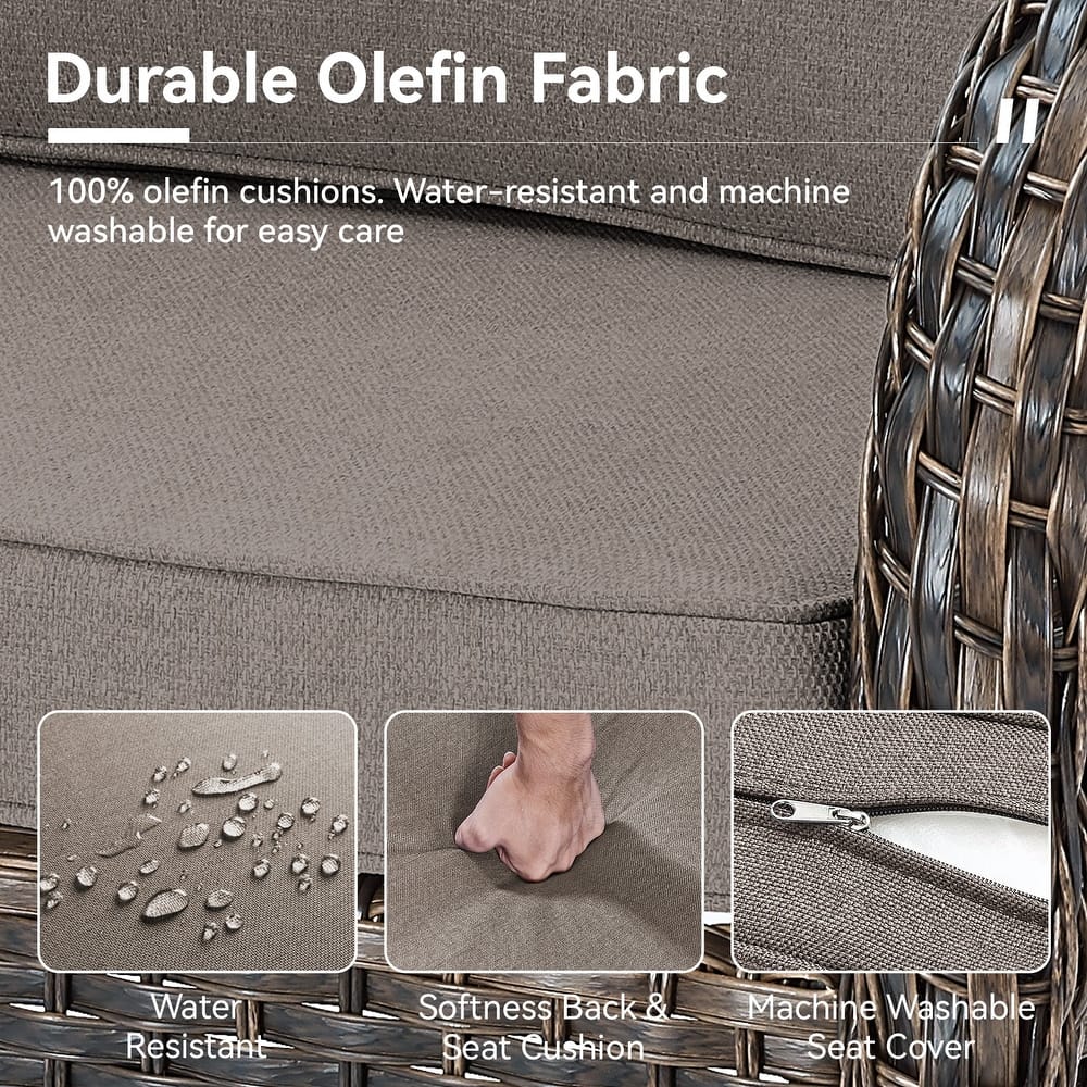 Gymojoy Stylish Patio Loveseat Glider Sofa with Cushions