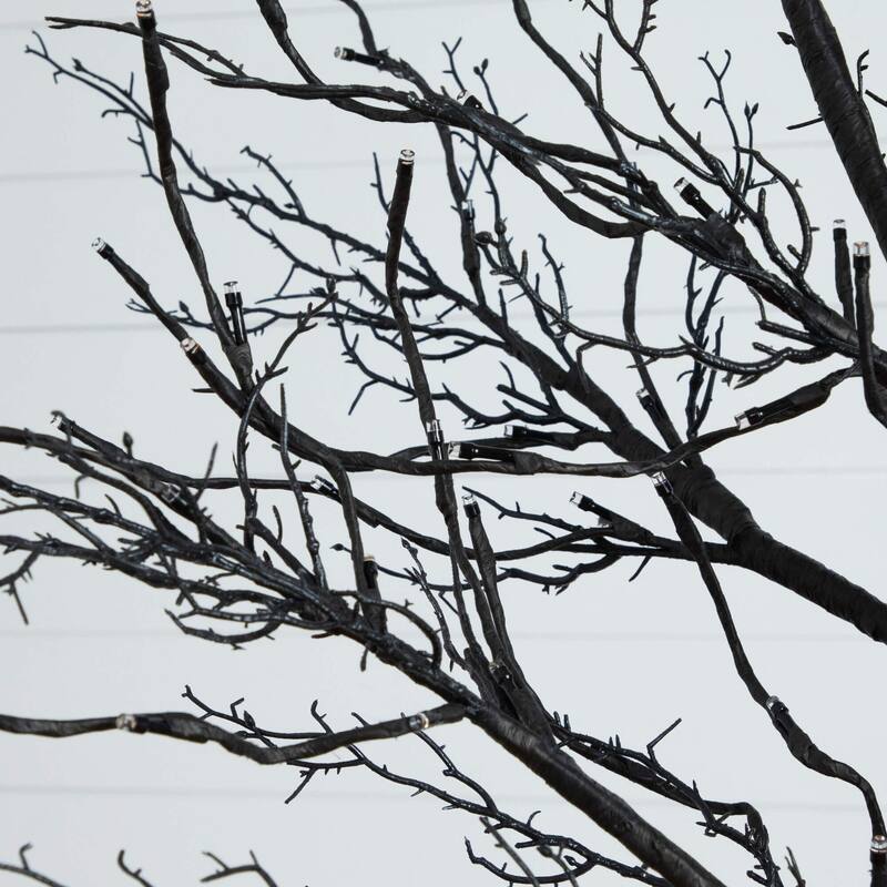 Pre-Lit Deluxe Twig Artificial Halloween Tree - 8' - Multicolor LED Lights