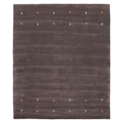 Kashkuli Gabbeh Grey Rug 6'8" x 8'0" - 6'8 x 8'0