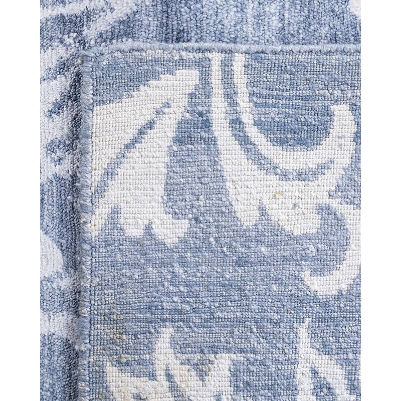 Modern One-of-a-Kind Hand-Knotted Area Rug - Gray, 9' 2" x 12' 2" - 9' 2" x 12' 2"
