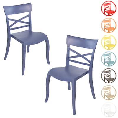 Furnish Theory X-Terra S Indoor/Outdoor Stackable Anti-UV Glass Fiber-Reinforced Polypropylene Dining Side Chairs (Set of 2)
