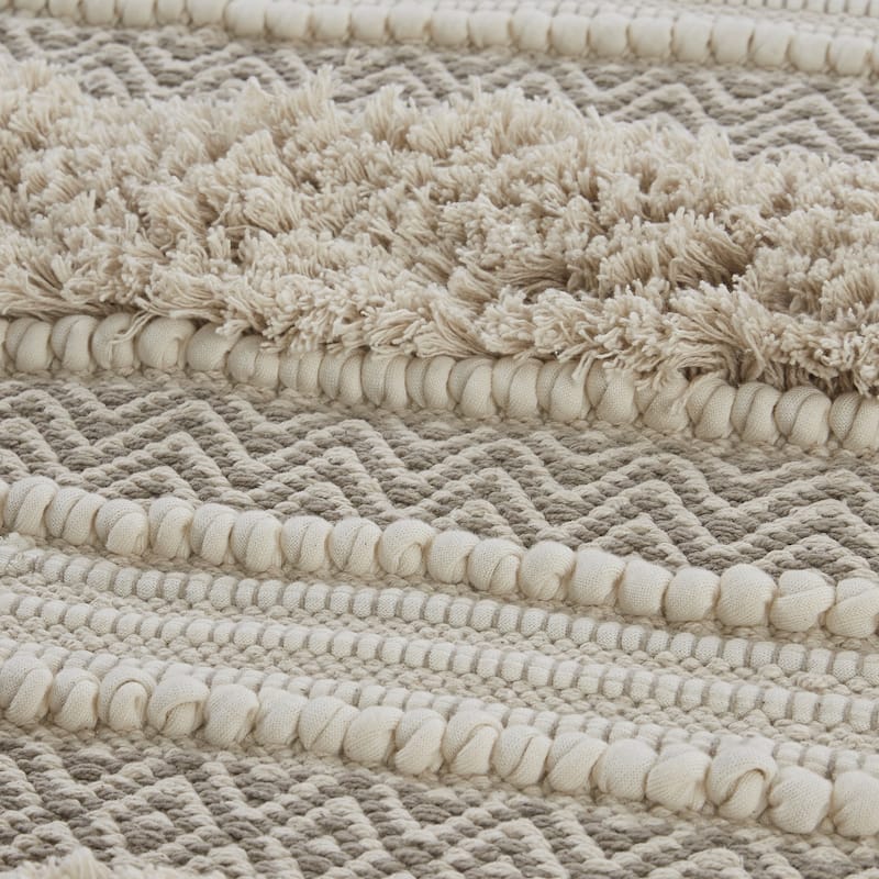 INK+IVY Asher Woven Texture Stripe Bath Rug