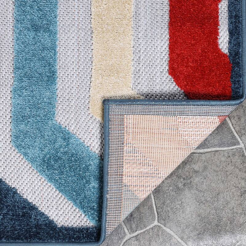 Superior Waimea Modern Geometric Coastal Indoor Outdoor Area Rug