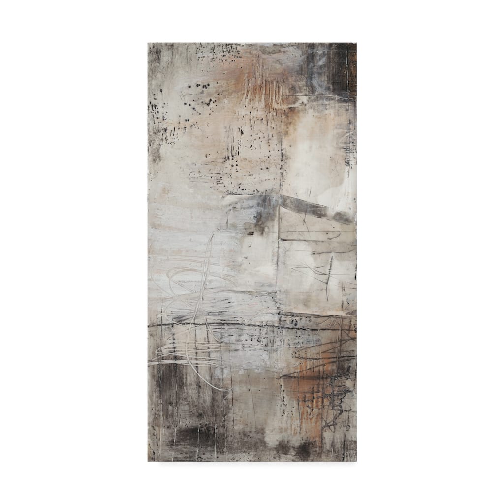 Jennifer Goldberger 'Black, White And Bronze I' Canvas Art