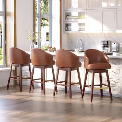 Swivel Bar Stools Upholstered Wood Bar Stools