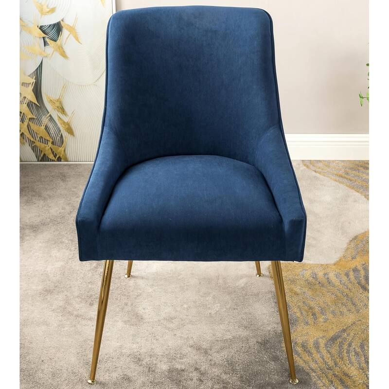 US Pride Furniture Luxury Velvet Chair with Elegant Scoop Back Design Gold Metal Legs and Soft Upholstery Comfortable Seating