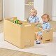 preview thumbnail 8 of 8, Natural Wood Plywood Montessori Table Set with 2 Chairs & Adjustable Height - 26.2 x 14.2 x 20.5 in