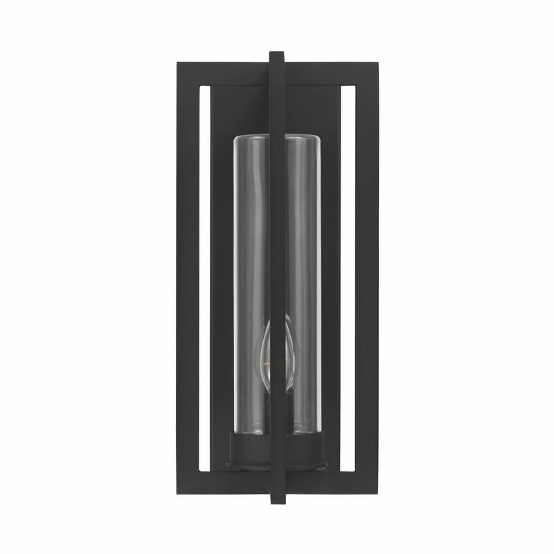 Kent Black Outdoor Wall Lantern w/ Clear Glass