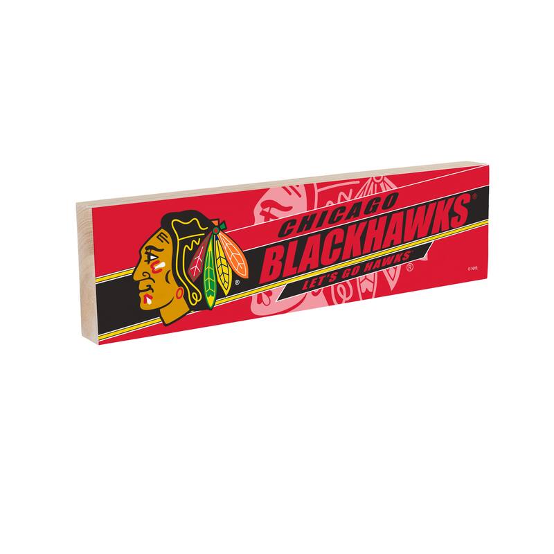 Chicago Blackhawks Wooden Tabletop Mantel Shelf Sign