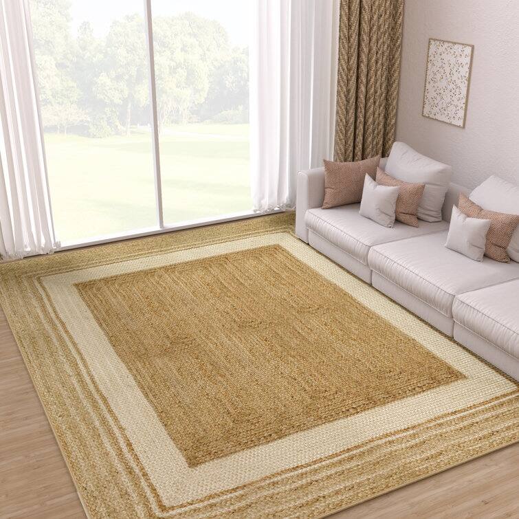 Jute Hand Braided Zigzag Stitch Natural Fibers Farmhouse Style Area Rug