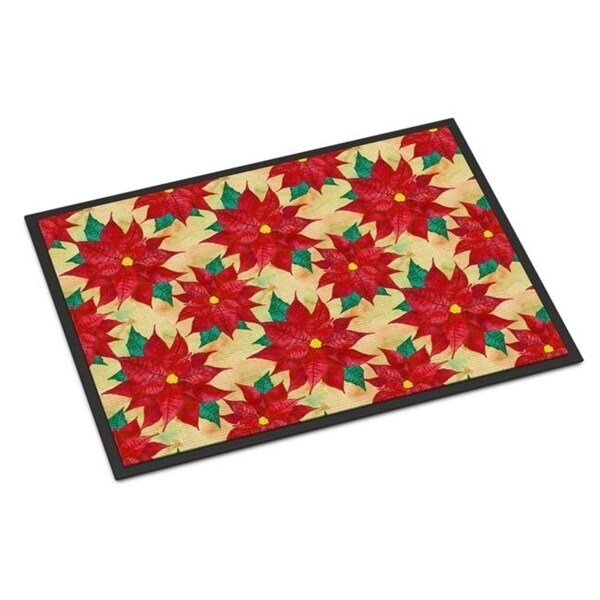 Carolines Treasures BB7485MAT Poinsetta Christmas Indoor or Outdoor Mat 18 x 27 in.