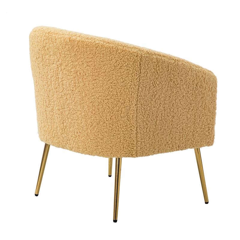 Rovigo Modern Upholstered Living Room Chair Barrel Chair with Metal Legs Set of 2 by HULALA HOME