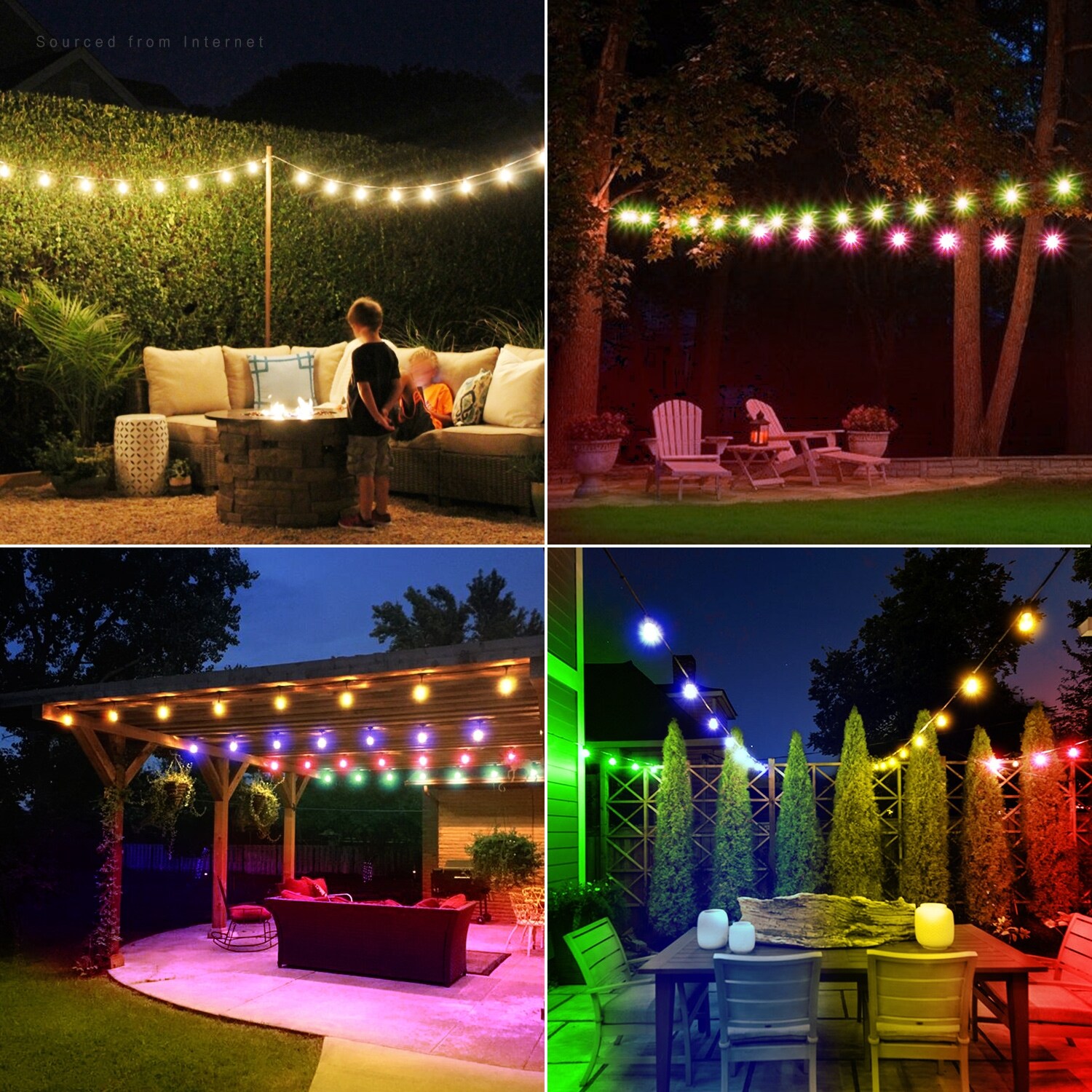 50ft Bulb String Lights with Remote Color Lighting Modes Selectable Waterproof for Indoor Outdoor Direction 1PACK On Sale Bed Bath Beyond 32968607