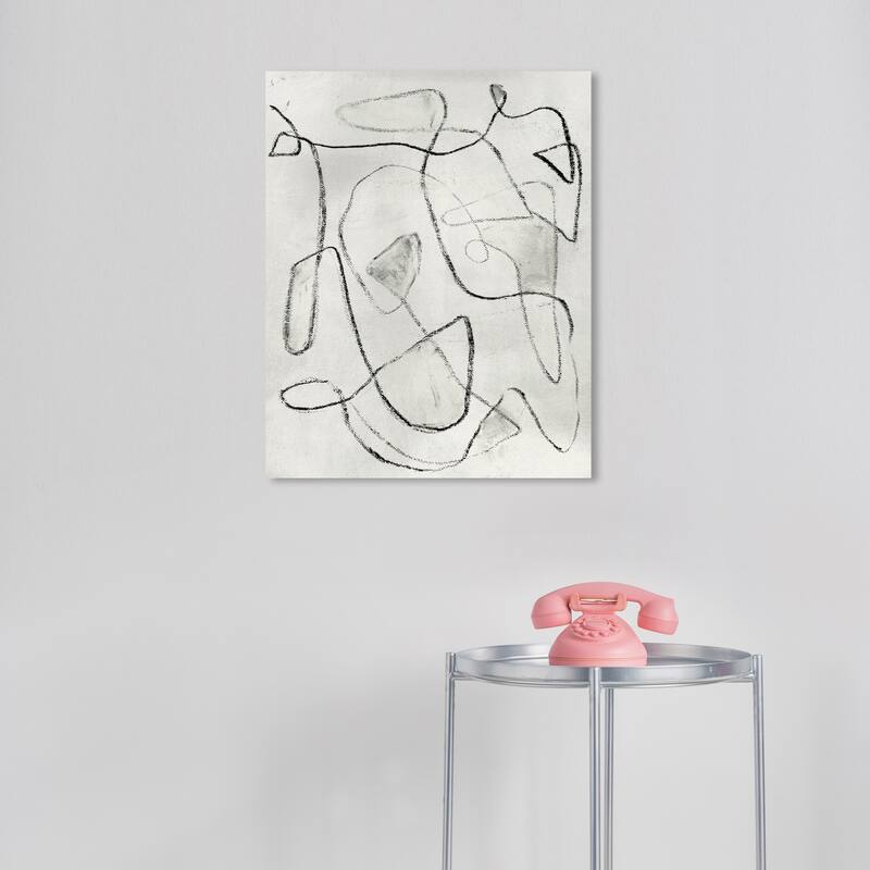 Wynwood Studio Abstract Dalinet Gray and Light Gray Modern & Contemporary Wall Art Canvas Print - 20 x 16