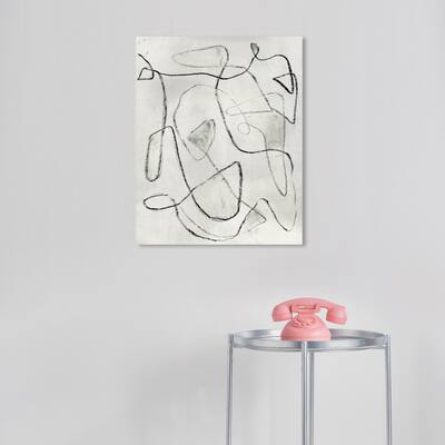 Wynwood Studio Abstract Dalinet Gray and Light Gray Modern & Contemporary Wall Art Canvas Print