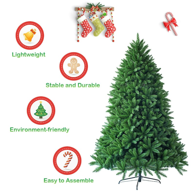 Gymax 5ft 600 Hinged Tips Artificial Christmas Fir Tree Patio Home
