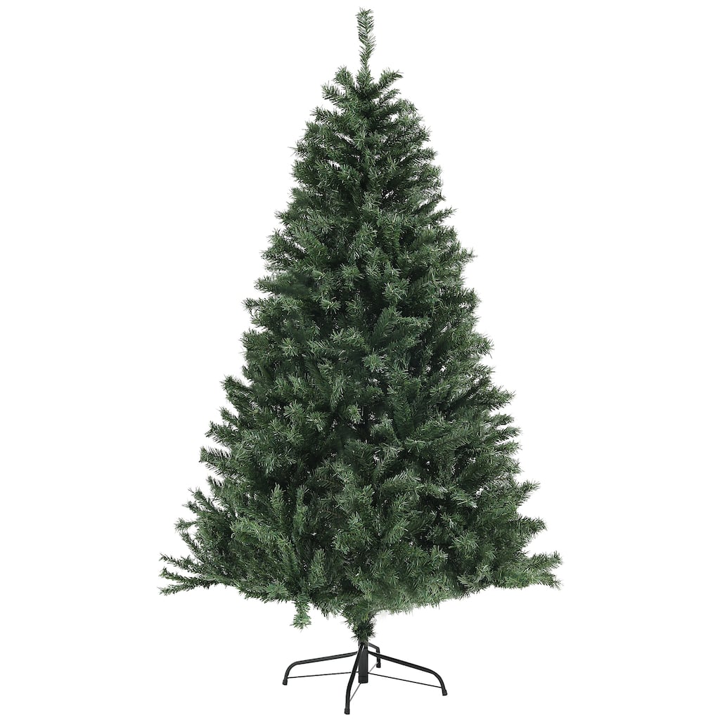6ft Unlit Artificial Christmas Tree with 1000 Tips, Auto-Open Design & Steel Base, Ideal for Holiday Decor