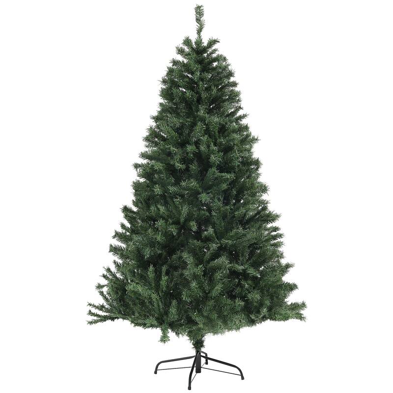 Pre-Lit 6ft/7.5ft/9ft Artificial Christmas Tree with Realistic PVC Needles and Easy Setup, Ideal for Holiday Decor - 6 Foot - Green