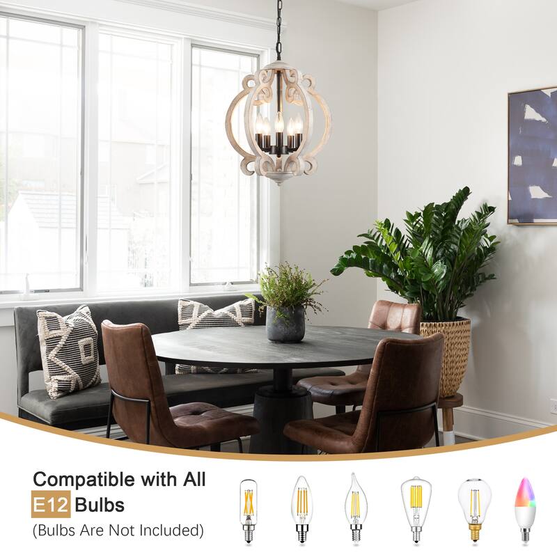 5-Light Candlestick Vintage Hanging Linear Chandelier Lighting for Kitchen Island