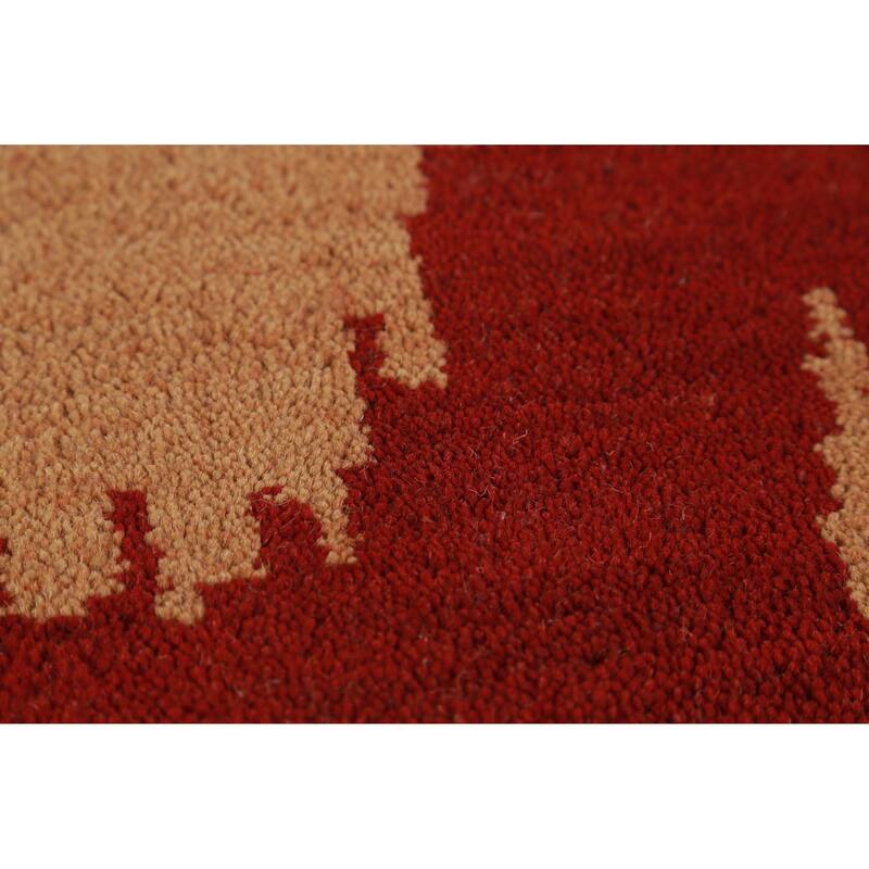 Hand Knotted Oriental 100% Wool Carpet Modern Geometric Oranges & Rust Moroccan Area Rug - 11' 8'' X 8' 10''