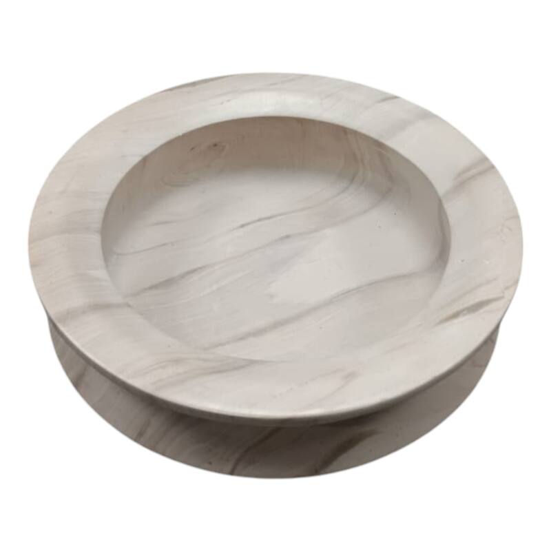 Marble Stone Bowl Valencia Design for Home Office - 4" Ivory - 14" x 14" x 4"