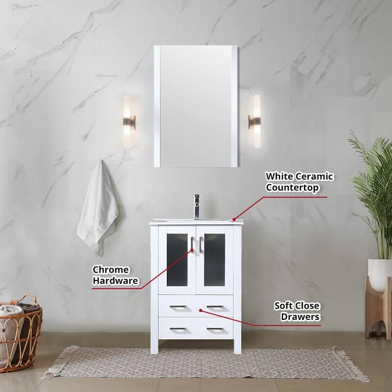 Volez Bath Vanity and White Ceramic Top