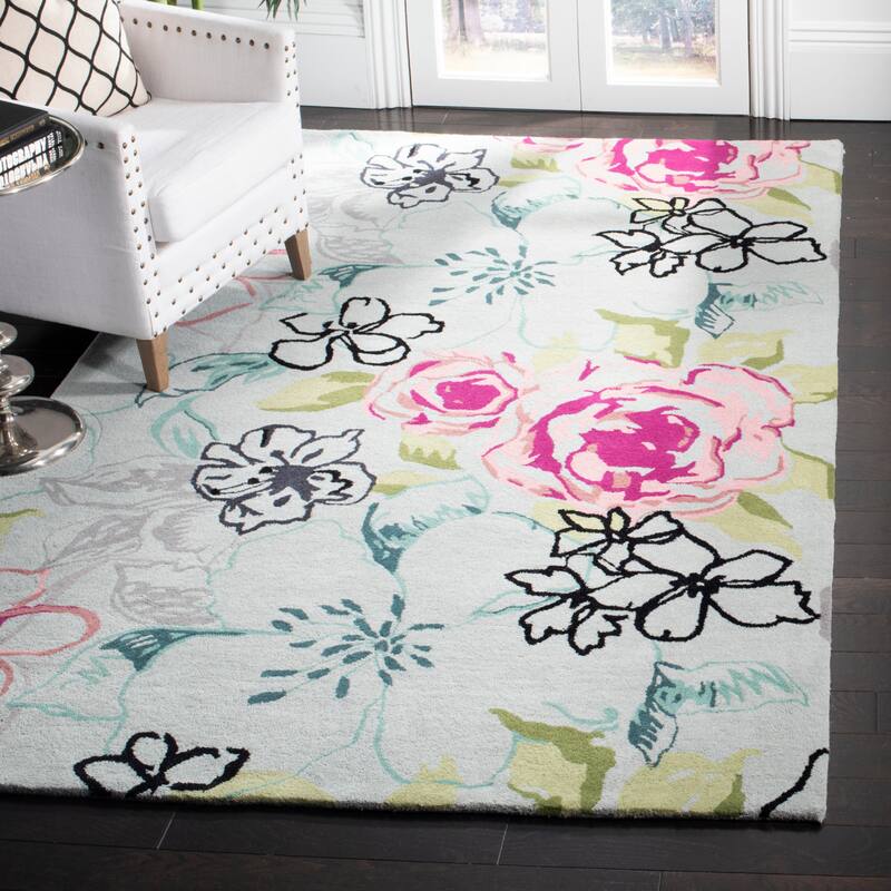 SAFAVIEH Handmade Wyndham Ambrosia Modern Wool Rug - 6' x 9' - Blue/Multi